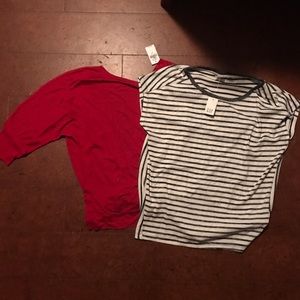 NWT XS Gap Shirt Bundle red and striped